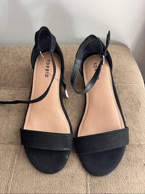 Torrid Black Open-Toe Ankle Strap Sandals